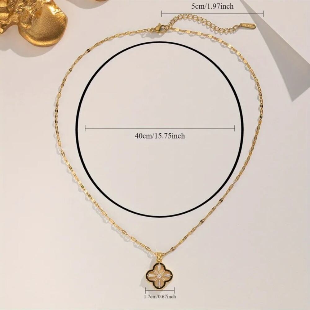 Gold Plated Four Leaf Clover Pendant Necklace - Picture 9 of 9